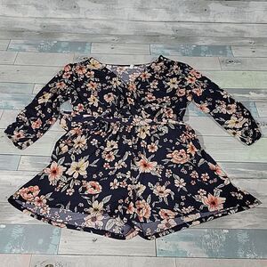 Maurices Floral Pocket Romper sz Small